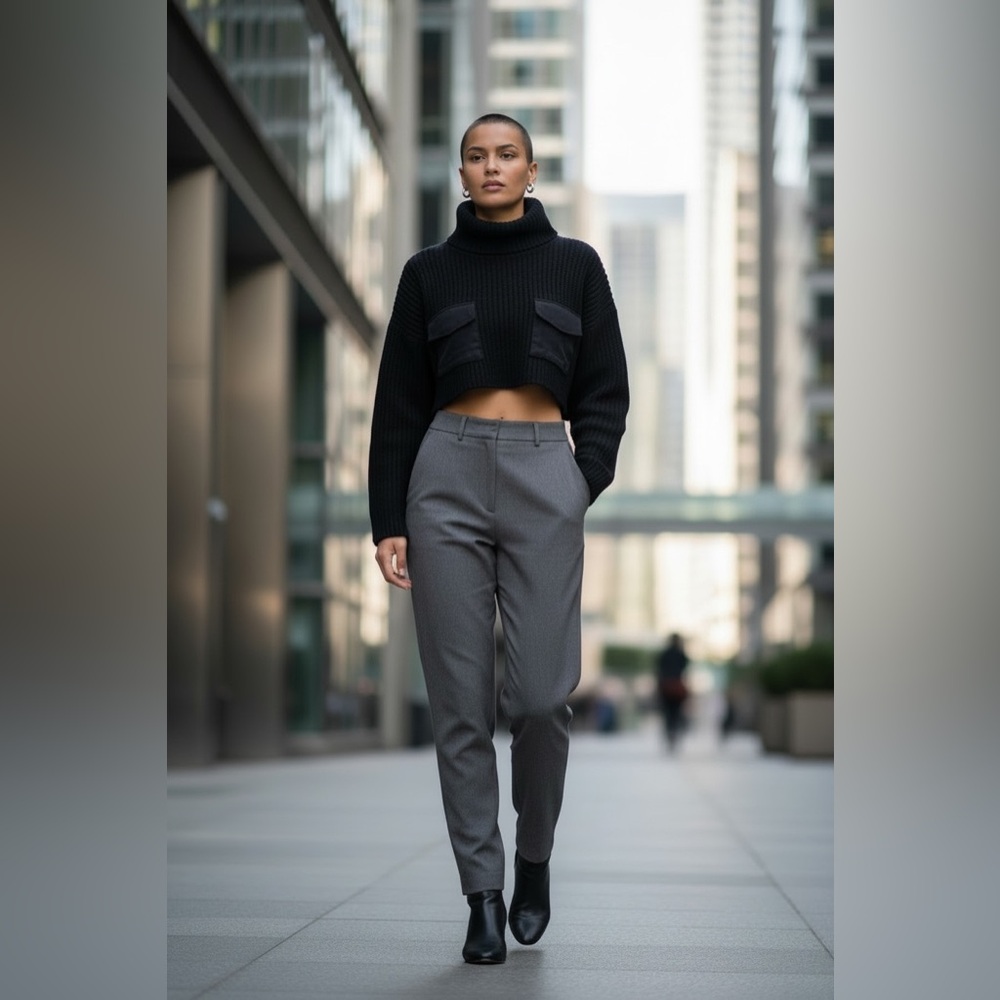 Zara Cropped Turtleneck Sweater